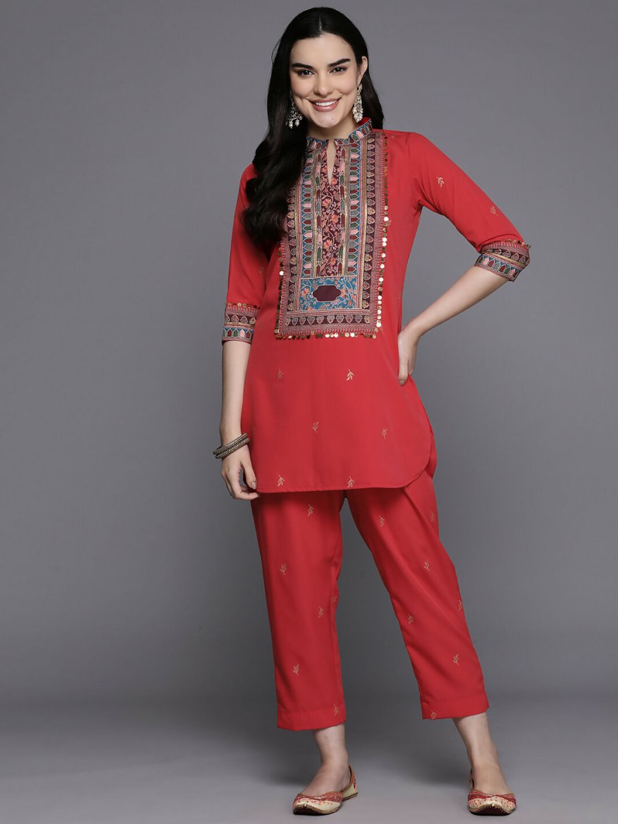 Ahalyaa Women's Traditional Wear Co-ods - Red