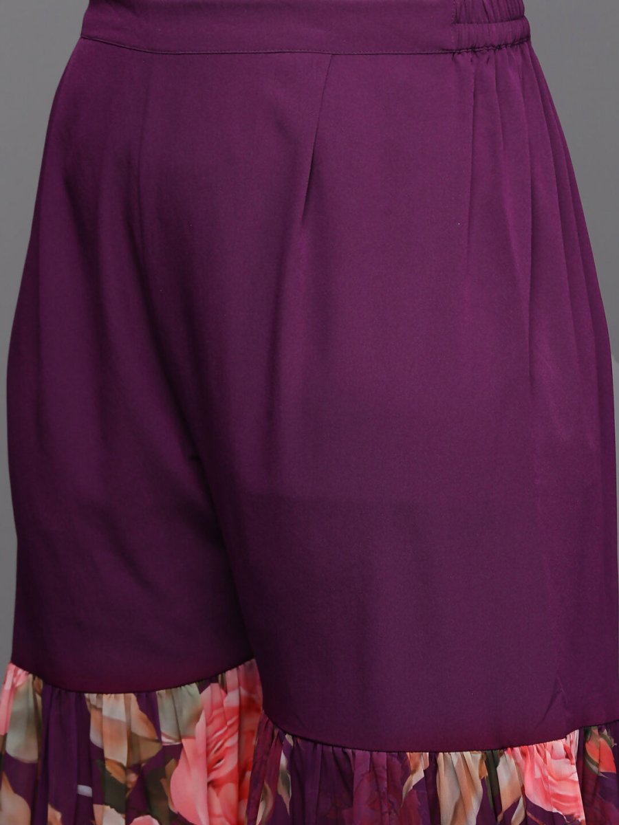 Ahalyaa Women's Traditional Wear Co-ords - Purple