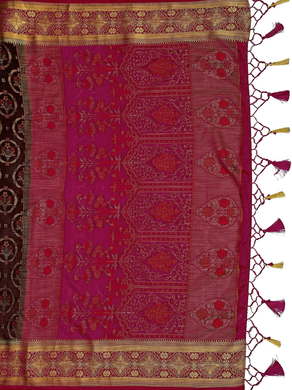 Mimosa Women's Kanjivaram Art Silk Burgundy Saree