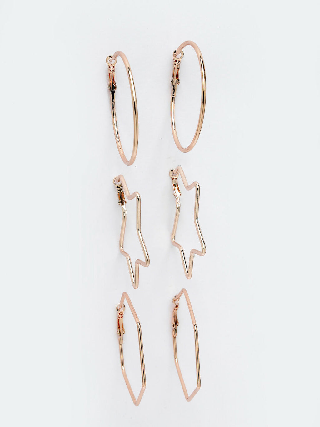 NVR Women Gold-Toned Geometric Hoop Earrings