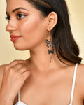 VOJ Women Rhodium-Plated Butterfly style Stainless Steel Drops & Danglers Earrings
