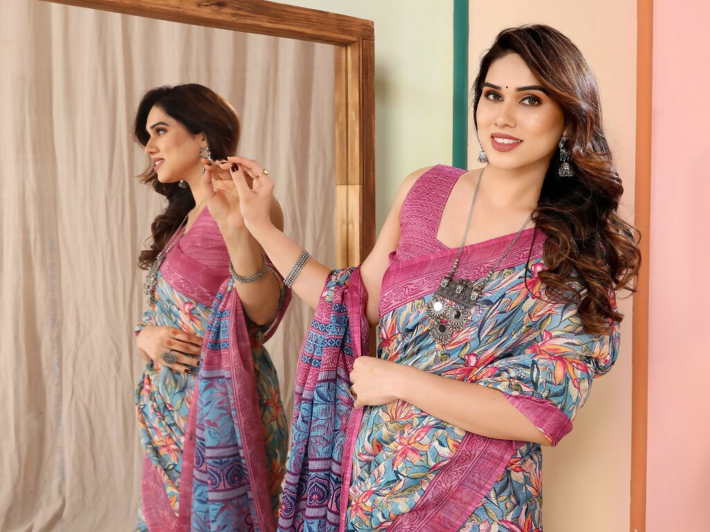 Partywear Designer Pink Kota Doriya Fancy Saree - Dyuti