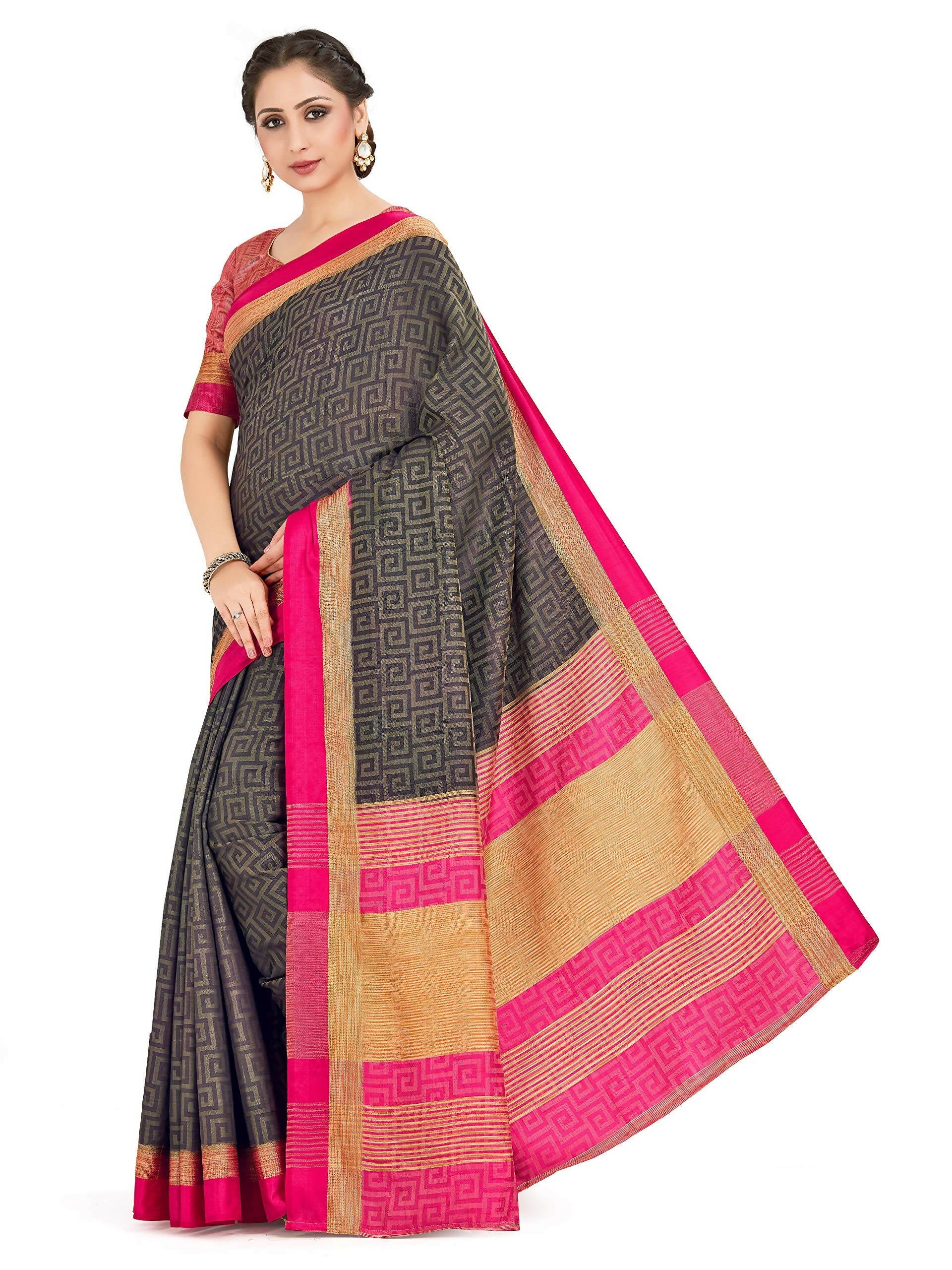 Mimosa Women's Banarasi Silk Black Saree