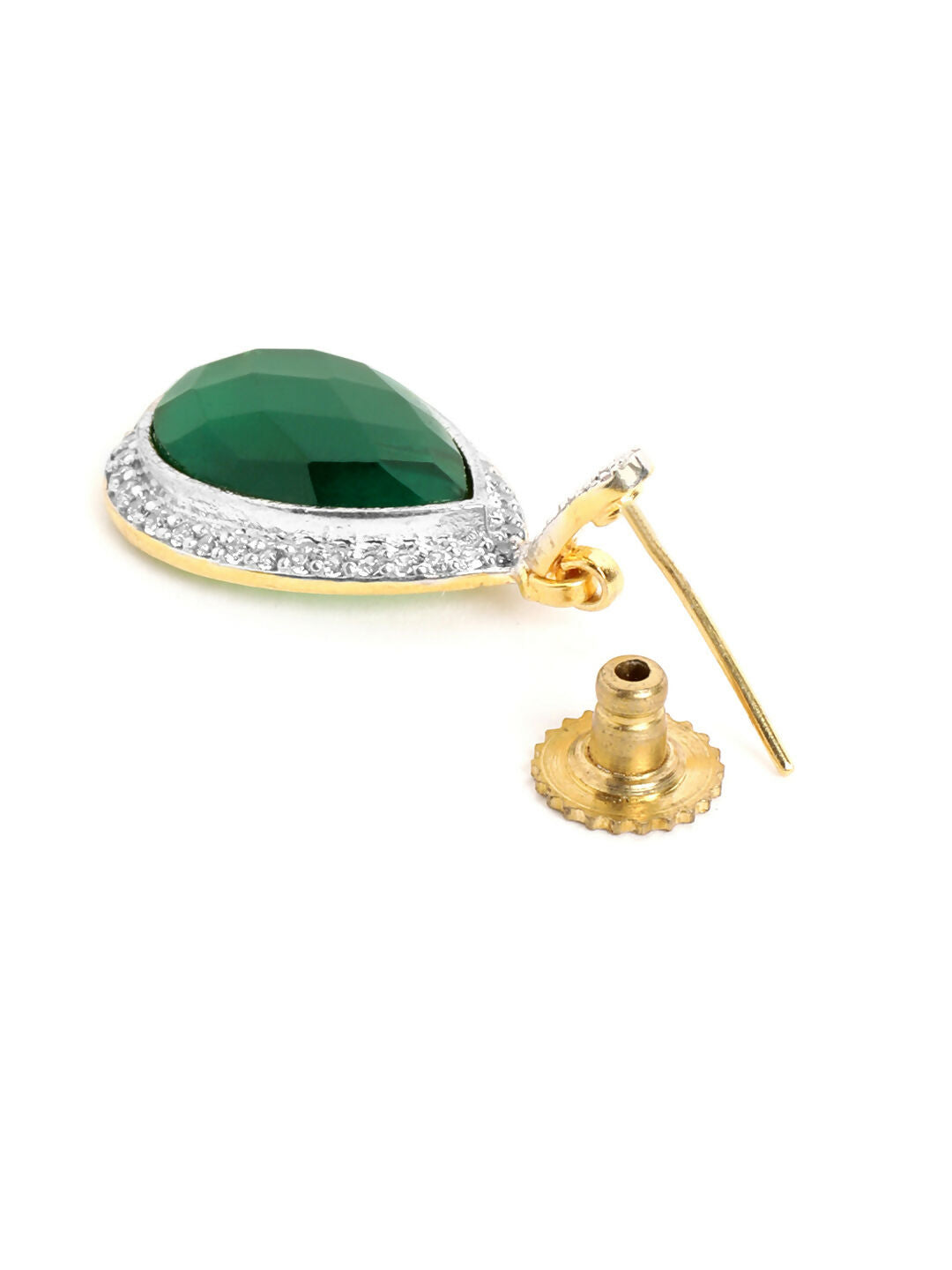 Nuyug 22K Gold Plated Fern Radiance Contemporary Drop Earrings