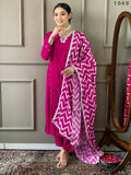 Partywear Designer Viscose Lemon Stitched Suit With Dupatta - Tanisha