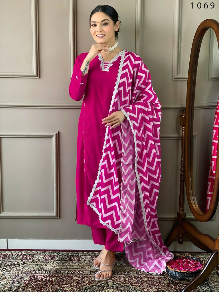 Partywear Designer Viscose Lemon Stitched Suit With Dupatta - Tanisha