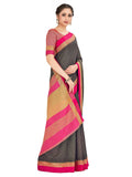 Mimosa Women's Banarasi Silk Black Saree