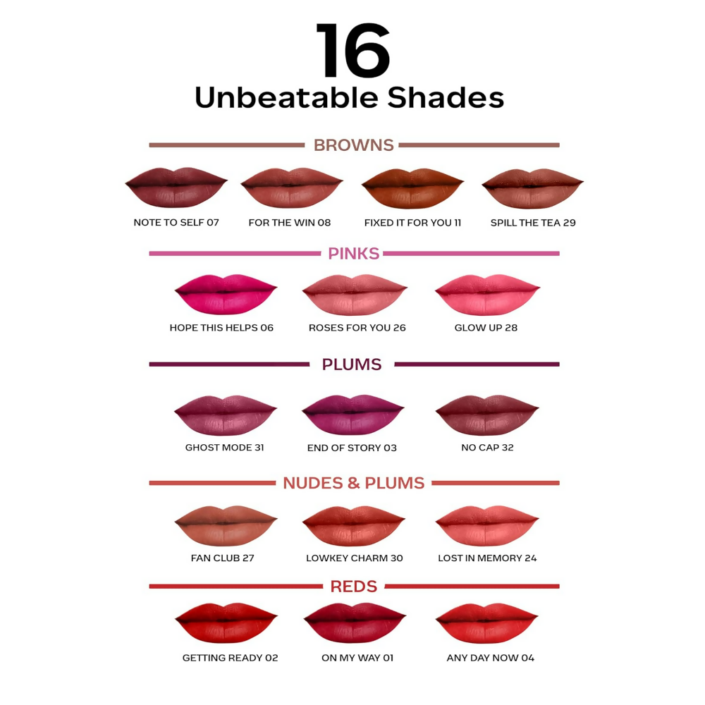 Faces Canada Comfy Matte Liquid Lipstick - Note To Self 07 10 HR Long Lasting