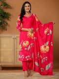 Yufta Muslin Pink Kurta Dupatta Pant Set