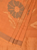 Mustard Khadi Cotton Handloom Saree with All Over Big Flowers Design - Global Threads