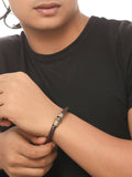 NVR Men's Brown Leather Bracelet