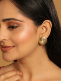 Nuyug 22K Gold-Plated Floral Motif Stud Earrings