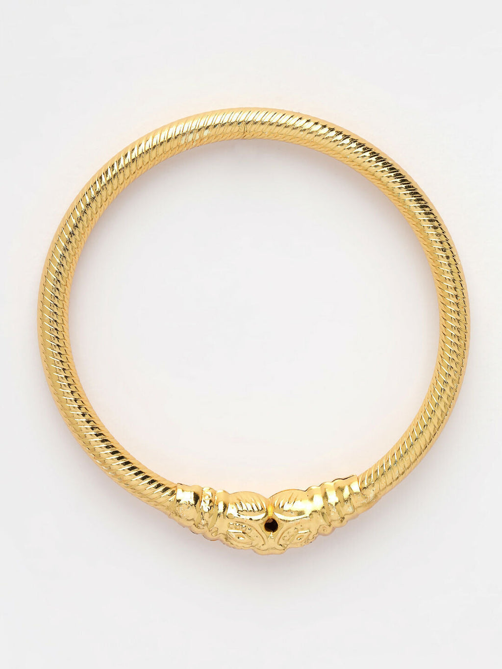 NVR Women's Set of 2 Gold-Polished Handcrafted Traditional Bangles