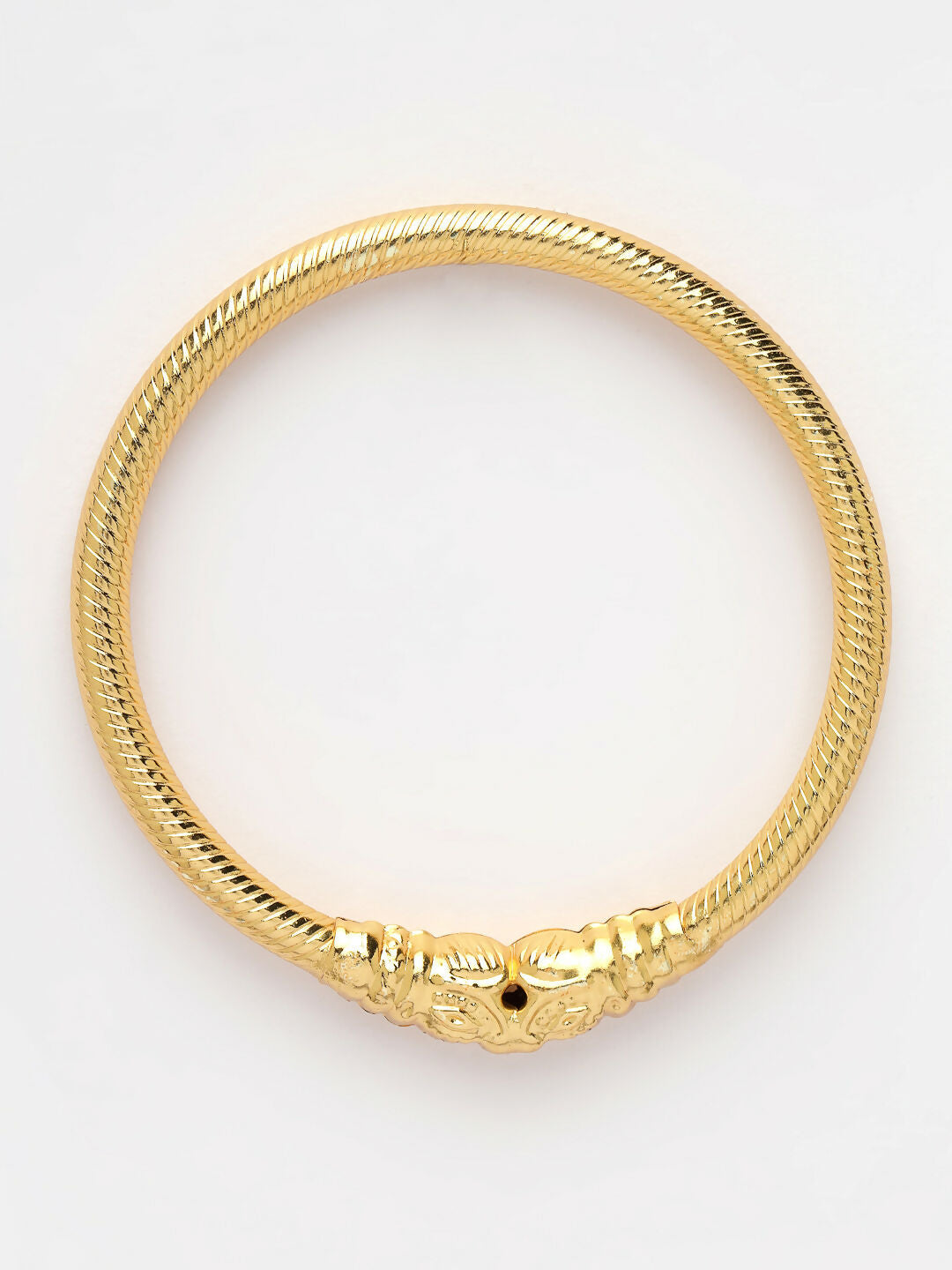 NVR Women's Set of 2 Gold-Polished Handcrafted Traditional Bangles