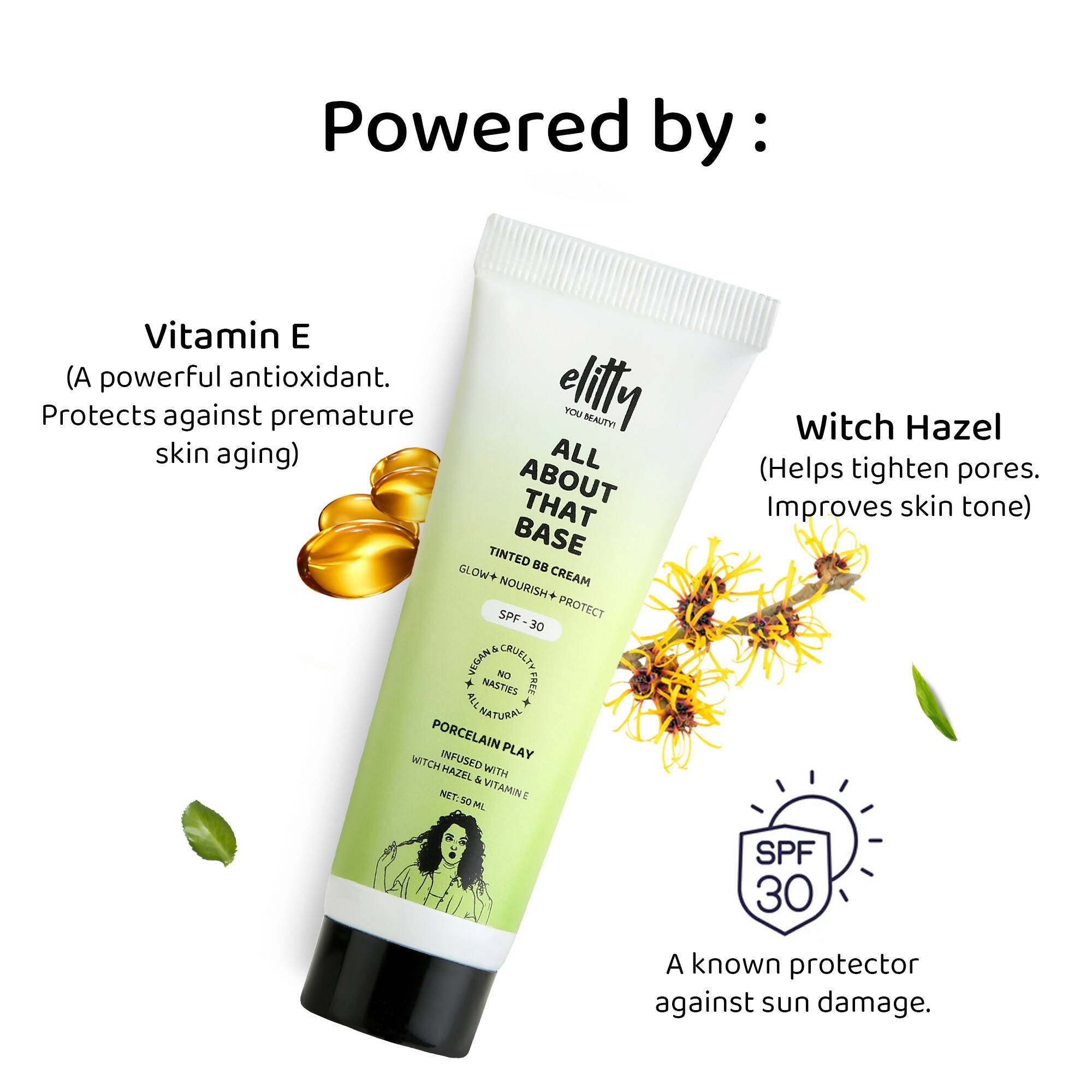Elitty All About That Base Tinted BB Cream with SPF 30 - Porcelain Play
