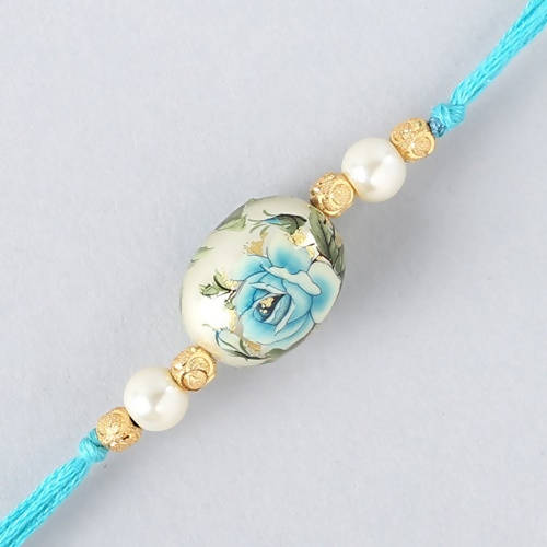 Rose Japanese Stone Rakhi & Almonds Jar