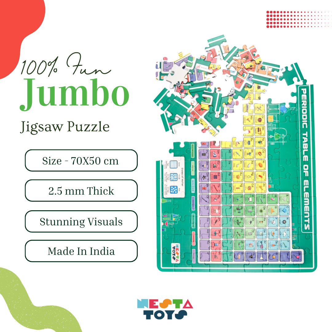 Nesta Toys Periodic Table of Elements Jigsaw Puzzle for Kids, Jumbo Floor Puzzle, Educational Toy (6+ Years)