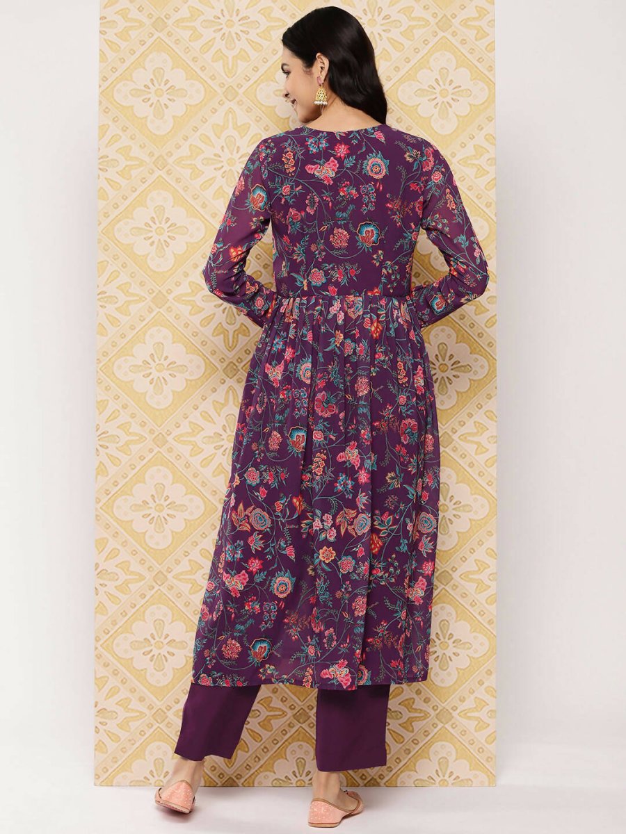 Ahalyaa Women's Traditional wear Kurta Set - Purple