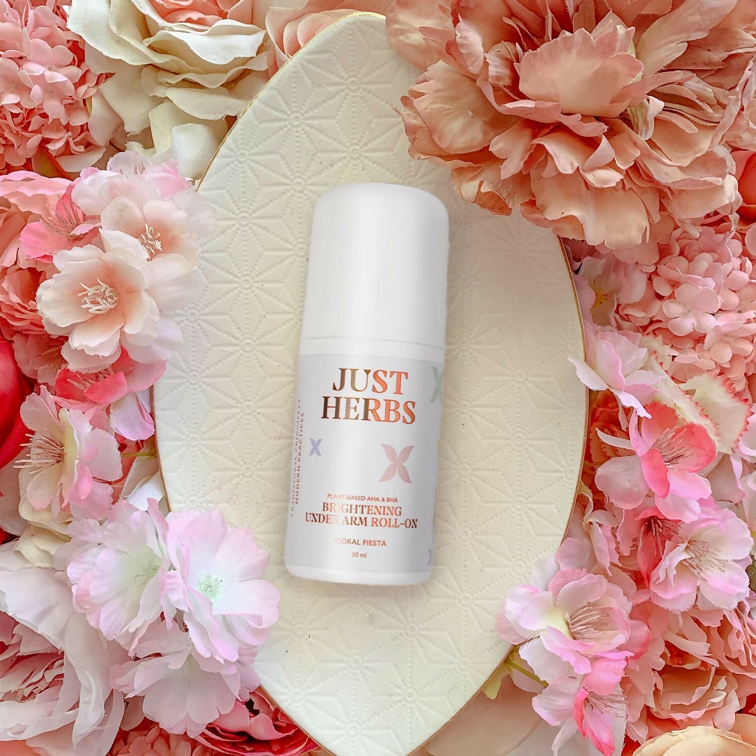 Just Herbs Under Arm Roll On For Women Floral Fiesta Long Lasting and Refreshing Women Deodorant