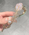 Joban Fashion White Metal Flower Hair Comb Hairpin