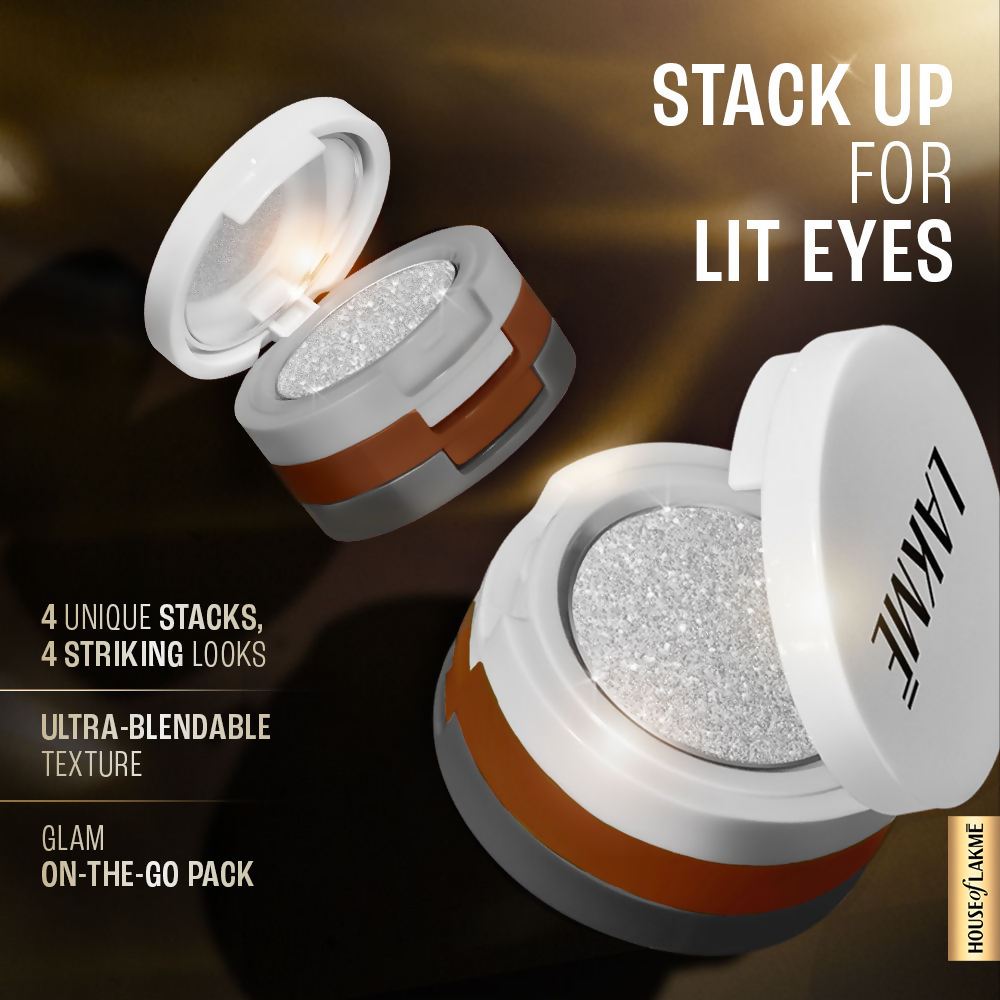 Lakme 9 To 5 Eyeconic Cream Powder Eyeshadow Stack - Smokey Diva