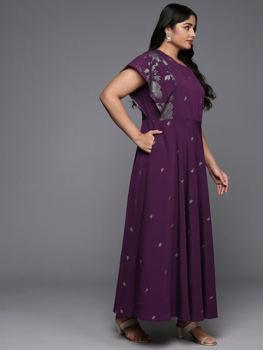 Ahalyaa Women's Traditional wear Ethnic Dress - Burgundy