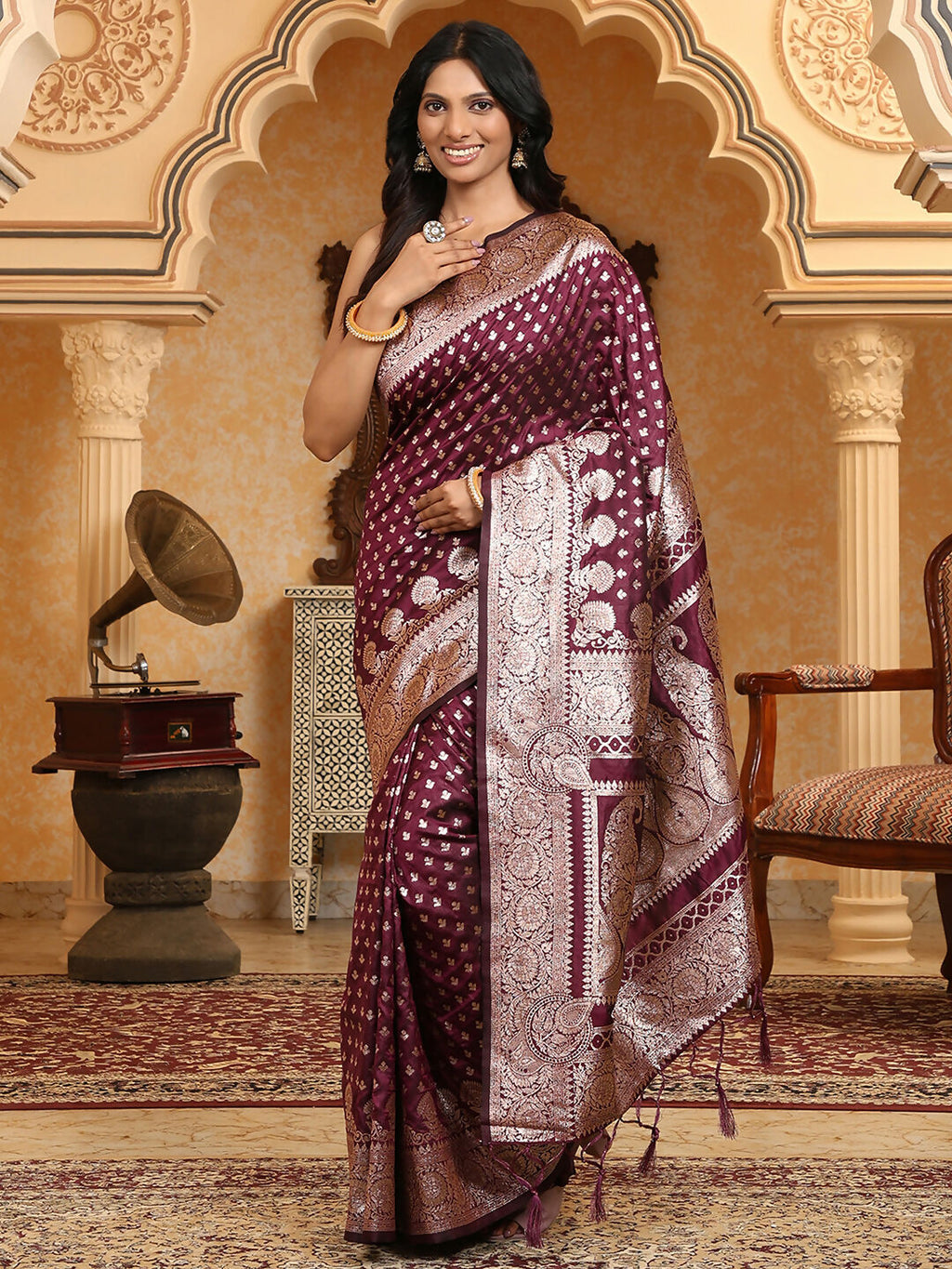 Shree Shyam Fashion Banarasi Silk Purple Saree