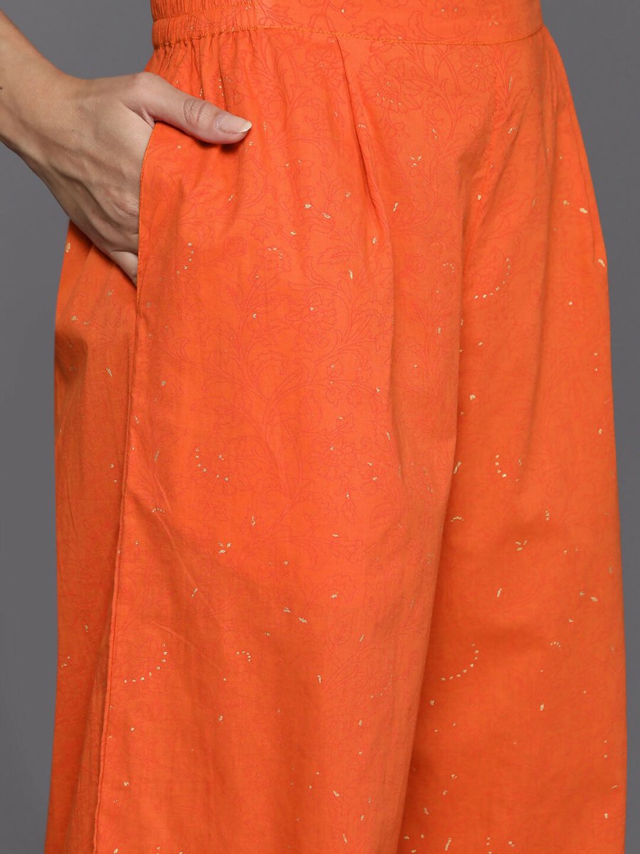 Ahalyaa Women's Traditional wear Kurta Set - Orange