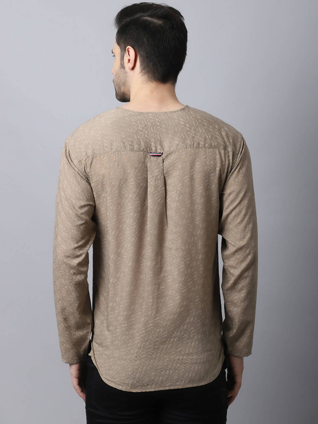 Even Apparels Beige Pure Cotton Round Neck Slit Men's Kurta