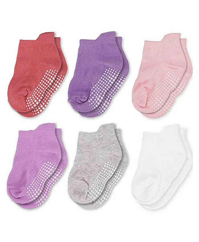AHC Baby Socks Anti Slip Anti Skid Soft Cotton Blended Ankle length Socks With Grip