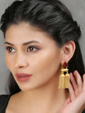 Joban Fashion Women Red Stone Matte Gold Jhumka