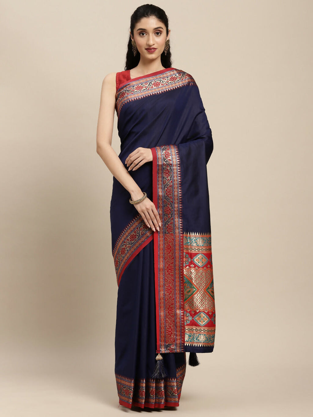 Shree Shyam Fashion Silk Blend Blue Saree