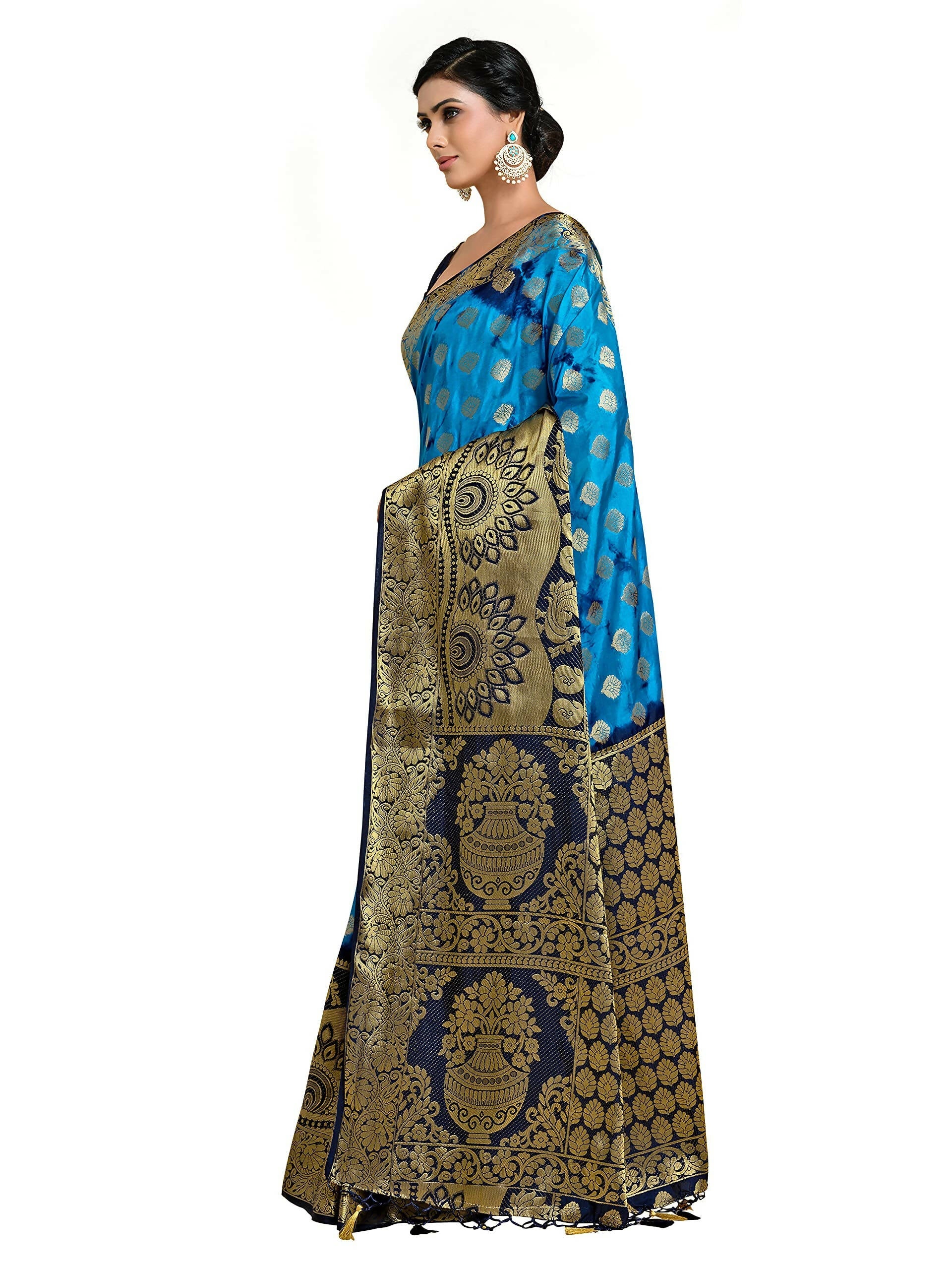 Mimosa Women's Banarasi Art Silk Multicolor Saree