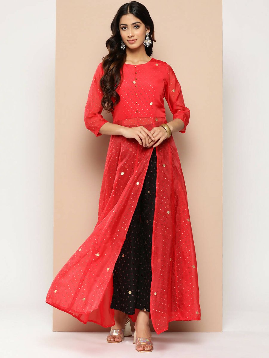 Ahalyaa Womens Kurta Set - Red