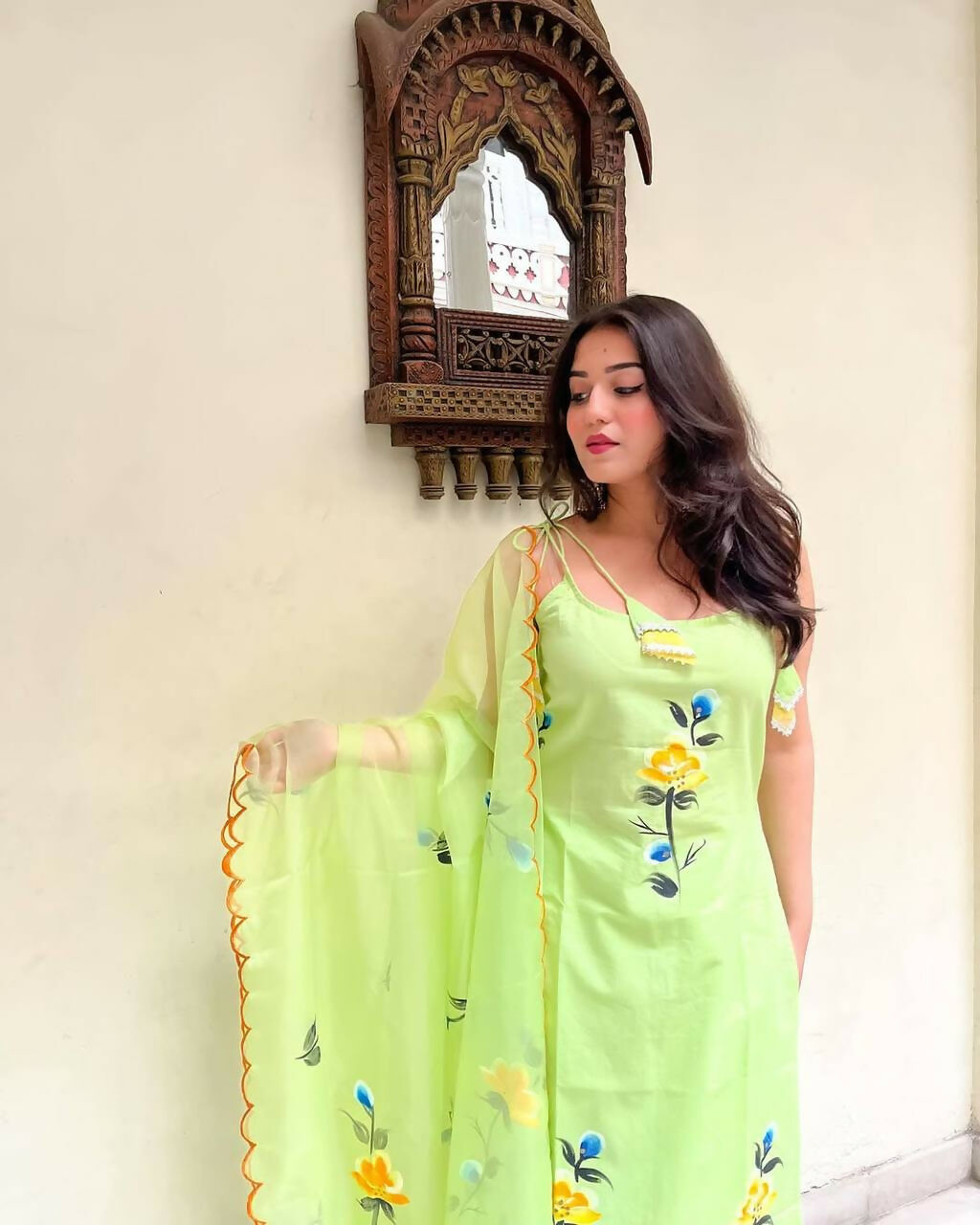The52 Lemons Women's Gorgeous Printed Viscose Fabric Straight Kurta Pant with Dupatta Set