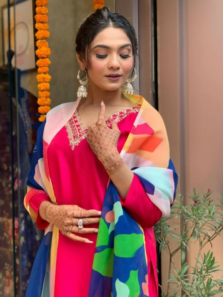 Partywear Designer Tameta Viscos Chanderi Stitched Suit With Dupatta - Tanisha