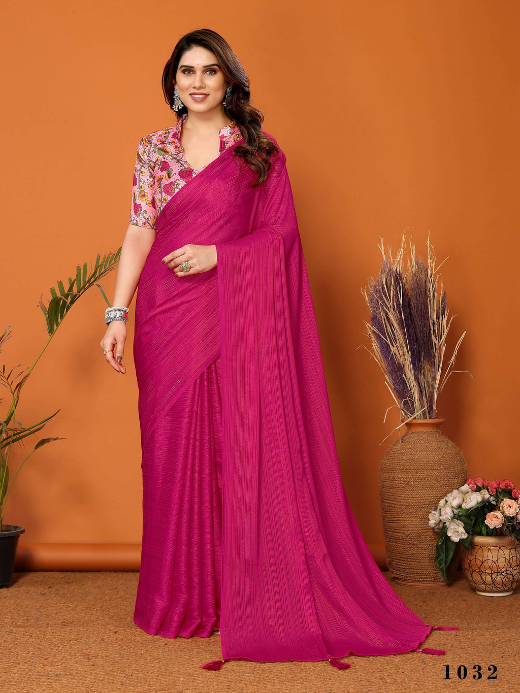 Partywear Designer Pink Polyester Zari Fancy Saree - Starwalk