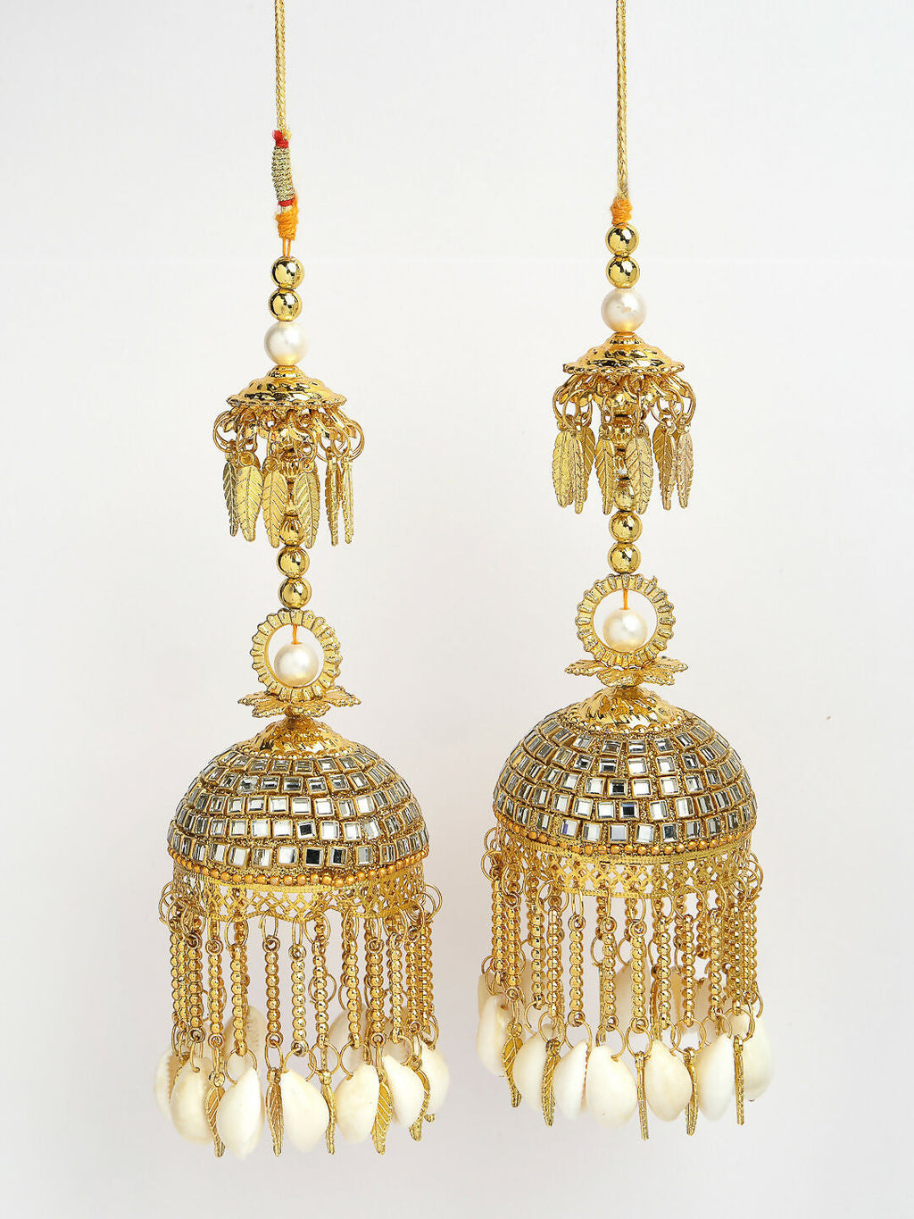 NVR Women's Pack Of 2 Gold-Polished Kundan Kaleera Sets