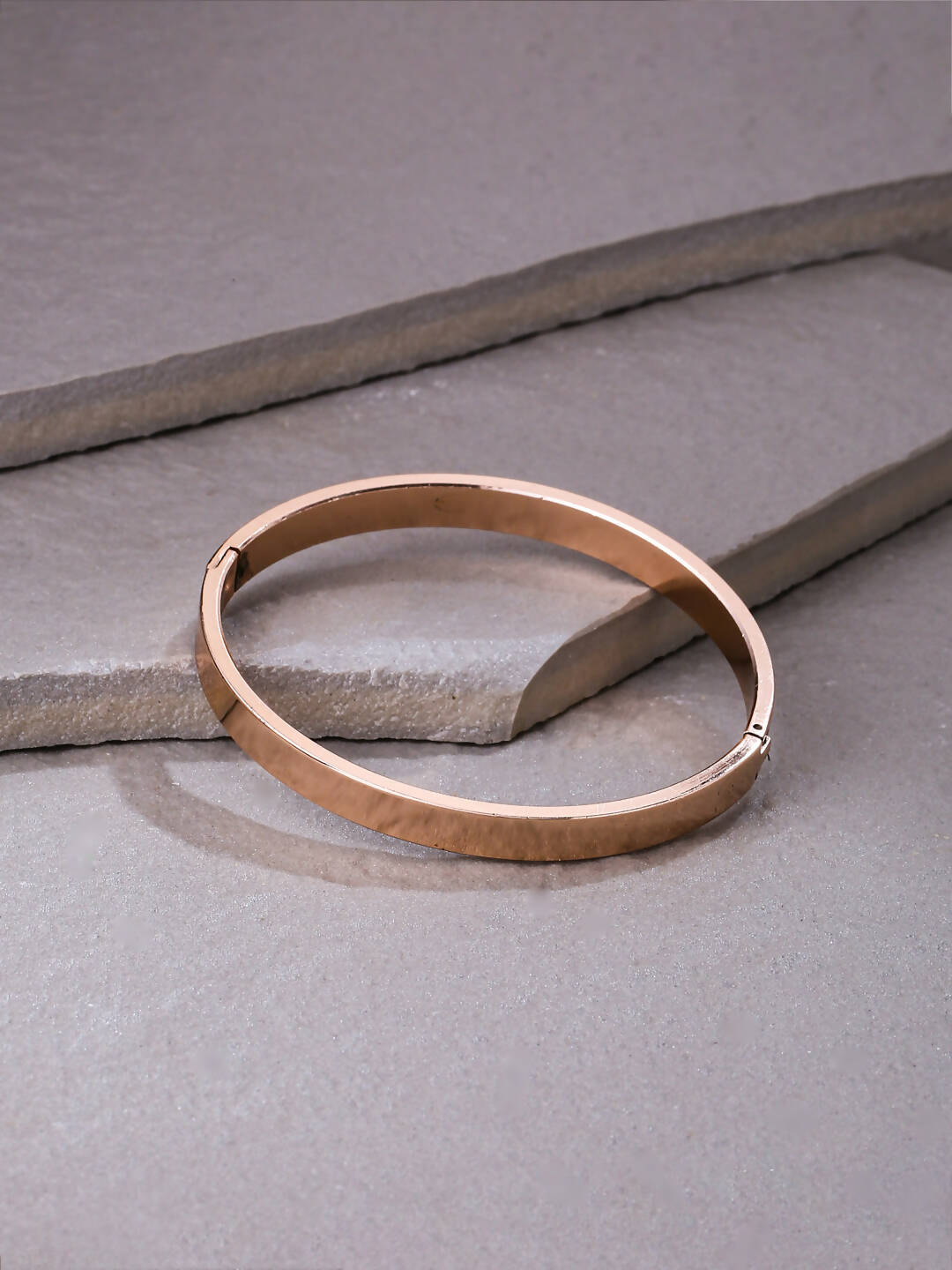 NVR Men's Rose Gold Metal Interlock Kada Bracelet