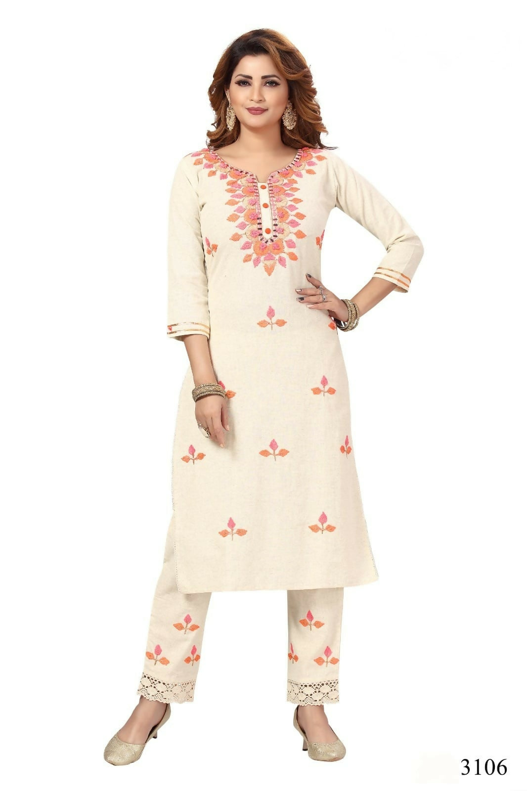 Joban Fashion Cotton Beige Color Kurta Set