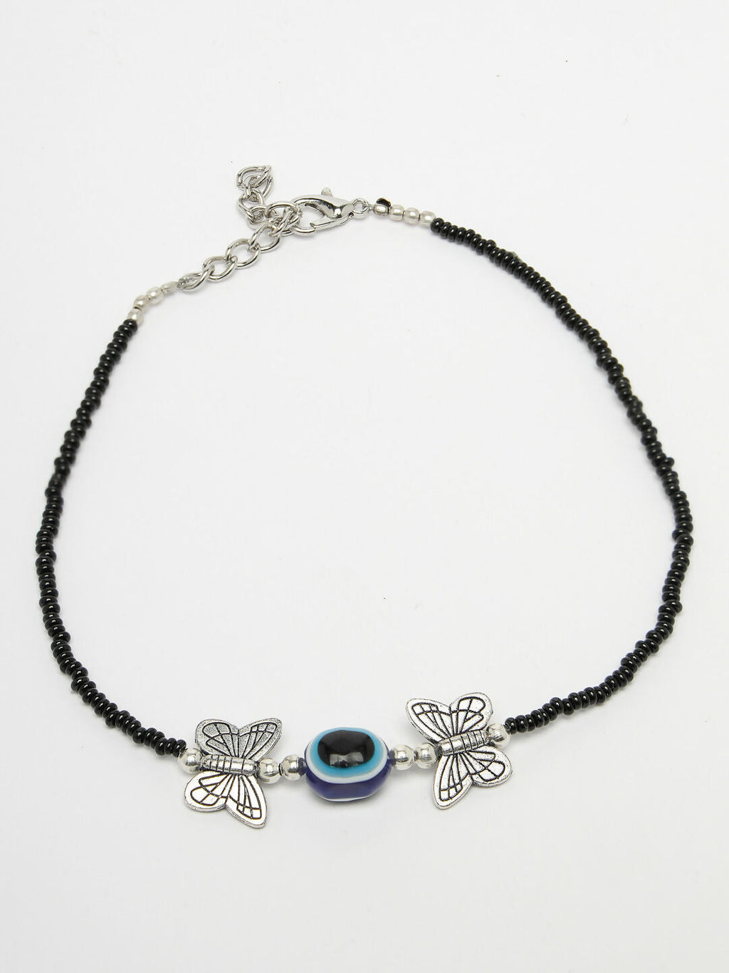 NVR Women's Evil Eye Black Anklets