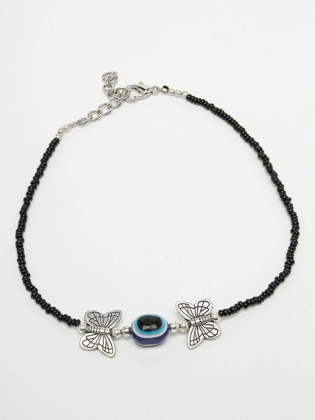 NVR Women's Evil Eye Black Anklets