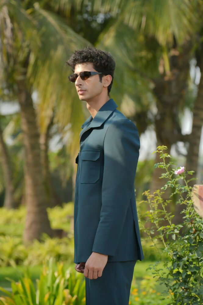 Strukt Deep Teal Shacket by Hilo Design