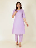 Aramya A-line Soft Cotton Solid Women's Kurta - Pink