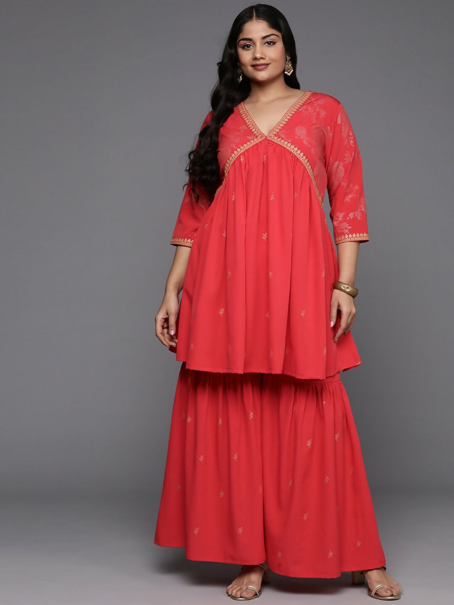Ahalyaa Women's Traditional Wear Co-ords - Red