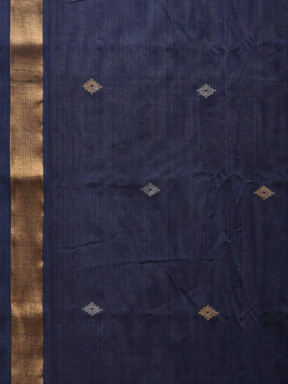 Navy Uppada Cotton Handloom Saree with Assorted Buta Pallu Design - Global Threads