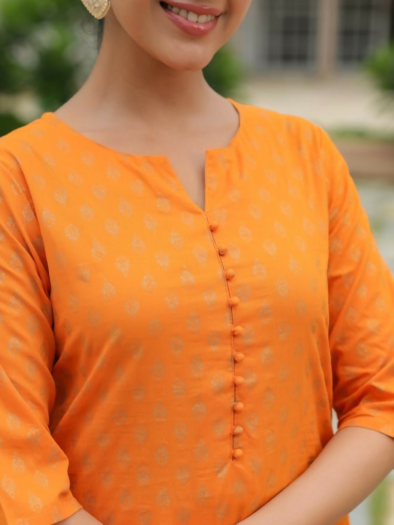 Aramya A-line Soft Cotton Floral Print Women's Kurta - Yellow