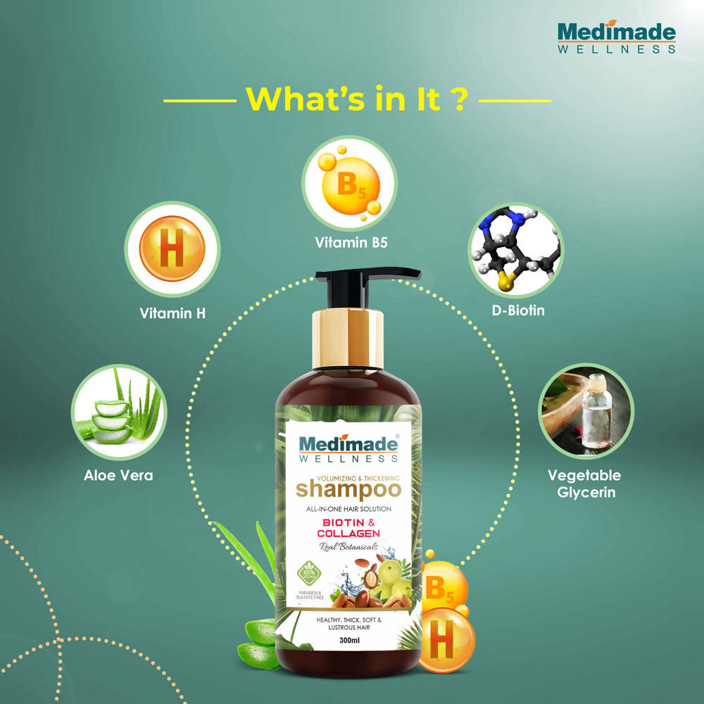 Medimade Wellness Volumizing and Thickening Shampoo with Biotin & Collagen
