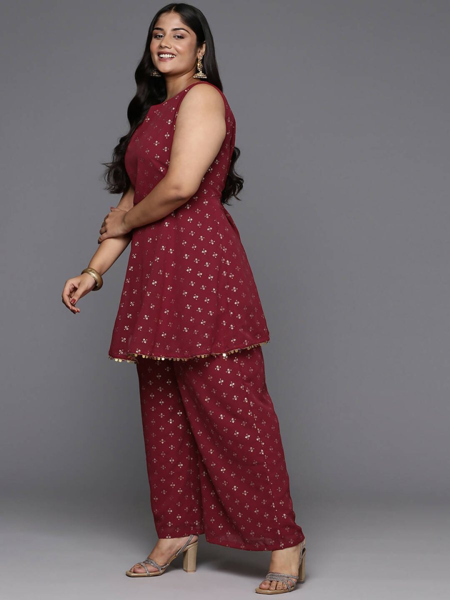 Ahalyaa Women's Traditional Wear Co-ords - Maroon