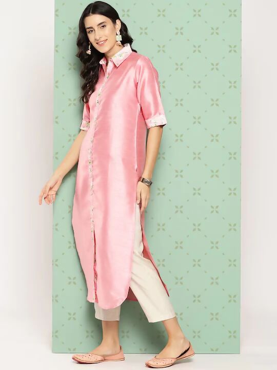 Ahalyaa Women's Traditional wear Kurta - Pink